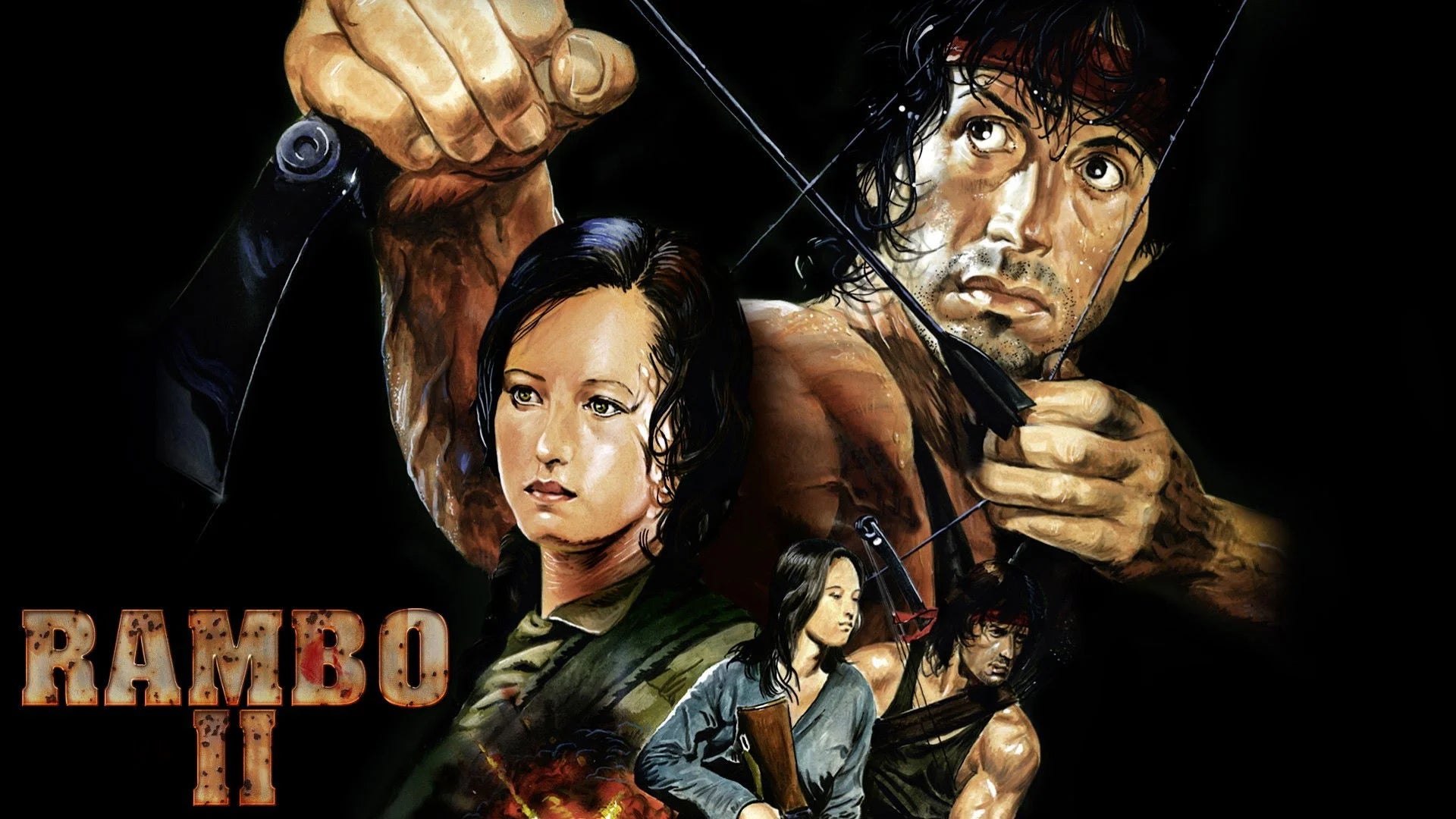 Rambo First Blood Part II (1985) home theater movie art - The Popcorn Poster Store